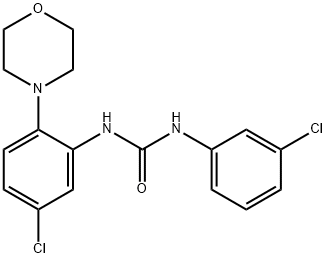 1-(5-chloro-2-morpholin-4-ylphenyl)-3-(3-chlorophenyl)urea Struktur