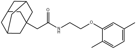 2-(1-adamantyl)-N-[2-(2,5-dimethylphenoxy)ethyl]acetamide Struktur