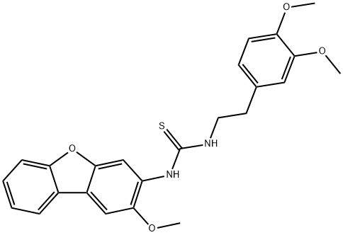 1-[2-(3,4-dimethoxyphenyl)ethyl]-3-(2-methoxydibenzofuran-3-yl)thiourea Structure