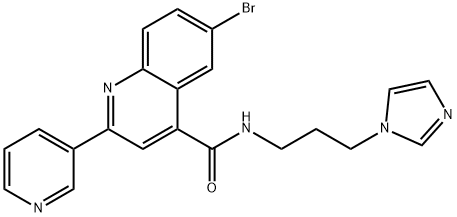 6-bromo-N-(3-imidazol-1-ylpropyl)-2-pyridin-3-ylquinoline-4-carboxamide|