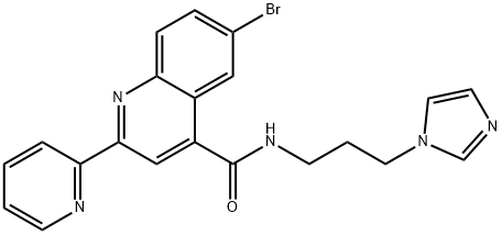 6-bromo-N-(3-imidazol-1-ylpropyl)-2-pyridin-2-ylquinoline-4-carboxamide