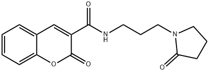 2-oxo-N-[3-(2-oxopyrrolidin-1-yl)propyl]chromene-3-carboxamide Structure