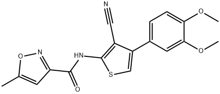 N-[3-cyano-4-(3,4-dimethoxyphenyl)thiophen-2-yl]-5-methyl-1,2-oxazole-3-carboxamide,717857-47-1,结构式