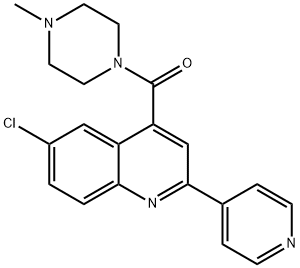 (6-chloro-2-pyridin-4-ylquinolin-4-yl)-(4-methylpiperazin-1-yl)methanone,724750-04-3,结构式