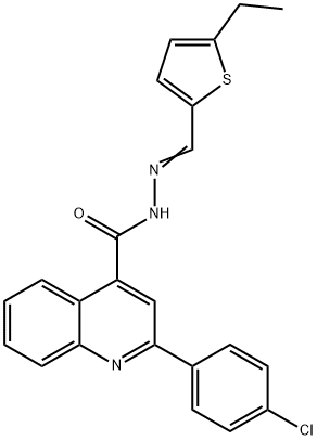 2-(4-chlorophenyl)-N-[(E)-(5-ethylthiophen-2-yl)methylideneamino]quinoline-4-carboxamide,724759-69-7,结构式