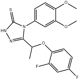 3-[1-(2,4-difluorophenoxy)ethyl]-4-(3,4-dimethoxyphenyl)-1H-1,2,4-triazole-5-thione Structure