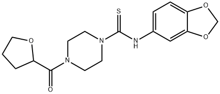 N-(1,3-benzodioxol-5-yl)-4-(oxolane-2-carbonyl)piperazine-1-carbothioamide Structure