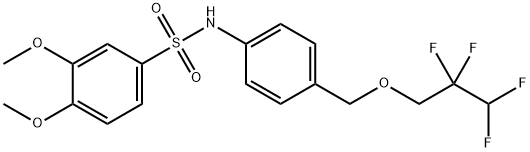 3,4-dimethoxy-N-[4-(2,2,3,3-tetrafluoropropoxymethyl)phenyl]benzenesulfonamide Structure