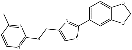 2-(1,3-benzodioxol-5-yl)-4-[(4-methylpyrimidin-2-yl)sulfanylmethyl]-1,3-thiazole Structure
