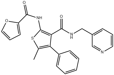 N-[5-methyl-4-phenyl-3-(pyridin-3-ylmethylcarbamoyl)thiophen-2-yl]furan-2-carboxamide Structure