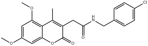 853896-33-0 N-[(4-chlorophenyl)methyl]-2-(5,7-dimethoxy-4-methyl-2-oxochromen-3-yl)acetamide