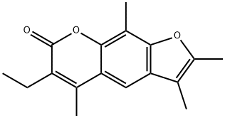 6-ethyl-2,3,5,9-tetramethylfuro[3,2-g]chromen-7-one Struktur