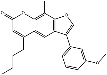 5-butyl-3-(3-methoxyphenyl)-9-methylfuro[3,2-g]chromen-7-one Struktur