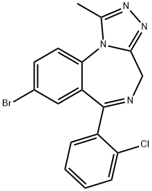 8-bromo-6-(2-chlorophenyl)-1-methyl-4H-[1,2,4]triazolo[4,3-a][1,4]benzodiazepine, 87213-50-1, 结构式