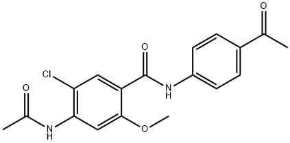4-acetamido-N-(4-acetylphenyl)-5-chloro-2-methoxybenzamide Struktur