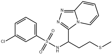 3-chloro-N-[3-methylsulfanyl-1-([1,2,4]triazolo[4,3-a]pyridin-3-yl)propyl]benzenesulfonamide Structure