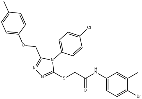 N-(4-bromo-3-methylphenyl)-2-[[4-(4-chlorophenyl)-5-[(4-methylphenoxy)methyl]-1,2,4-triazol-3-yl]sulfanyl]acetamide Structure