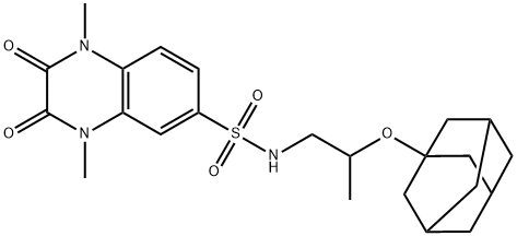 N-[2-(1-adamantyloxy)propyl]-1,4-dimethyl-2,3-dioxoquinoxaline-6-sulfonamide Structure