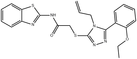 N-(1,3-benzothiazol-2-yl)-2-[[5-(2-ethoxyphenyl)-4-prop-2-enyl-1,2,4-triazol-3-yl]sulfanyl]acetamide Structure