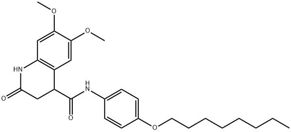 893767-20-9 6,7-dimethoxy-N-(4-octoxyphenyl)-2-oxo-3,4-dihydro-1H-quinoline-4-carboxamide