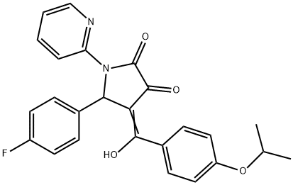 (4E)-5-(4-fluorophenyl)-4-[hydroxy-(4-propan-2-yloxyphenyl)methylidene]-1-pyridin-2-ylpyrrolidine-2,3-dione Structure