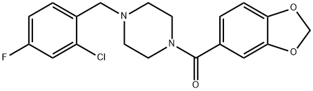1,3-benzodioxol-5-yl-[4-[(2-chloro-4-fluorophenyl)methyl]piperazin-1-yl]methanone,895937-01-6,结构式