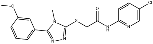 N-(5-chloropyridin-2-yl)-2-[[5-(3-methoxyphenyl)-4-methyl-1,2,4-triazol-3-yl]sulfanyl]acetamide Structure
