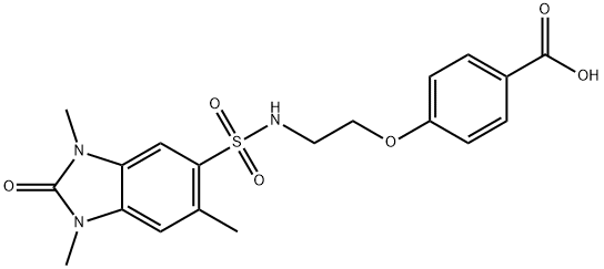 4-[2-[(1,3,6-trimethyl-2-oxobenzimidazol-5-yl)sulfonylamino]ethoxy]benzoic acid Struktur