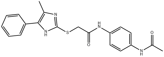 N-(4-acetamidophenyl)-2-[(5-methyl-4-phenyl-1H-imidazol-2-yl)sulfanyl]acetamide Structure