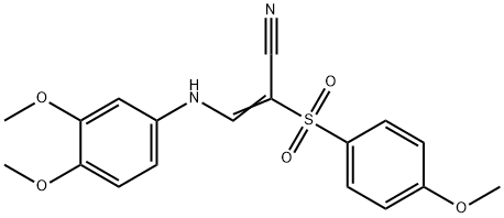 (Z)-3-(3,4-dimethoxyanilino)-2-(4-methoxyphenyl)sulfonylprop-2-enenitrile Structure