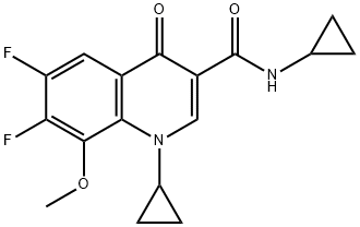 N,1-dicyclopropyl-6,7-difluoro-8-methoxy-4-oxoquinoline-3-carboxamide Structure