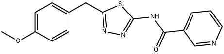 N-[5-[(4-methoxyphenyl)methyl]-1,3,4-thiadiazol-2-yl]pyridine-3-carboxamide Struktur