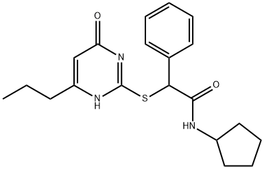N-cyclopentyl-2-[(4-oxo-6-propyl-1H-pyrimidin-2-yl)sulfanyl]-2-phenylacetamide Structure