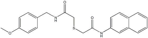 N-[(4-methoxyphenyl)methyl]-2-[2-(naphthalen-2-ylamino)-2-oxoethyl]sulfanylacetamide Structure