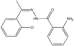 2-amino-N-[(Z)-1-(2-chlorophenyl)ethylideneamino]benzamide,,结构式