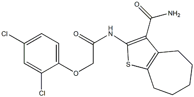 2-[[2-(2,4-dichlorophenoxy)acetyl]amino]-5,6,7,8-tetrahydro-4H-cyclohepta[b]thiophene-3-carboxamide
