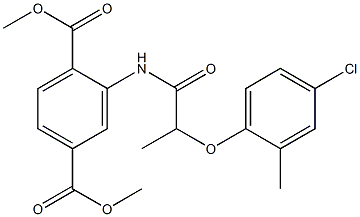 dimethyl 2-[2-(4-chloro-2-methylphenoxy)propanoylamino]benzene-1,4-dicarboxylate,,结构式