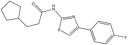  3-cyclopentyl-N-[4-(4-fluorophenyl)-1,3-thiazol-2-yl]propanamide