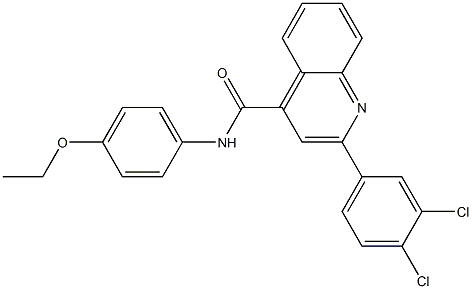 2-(3,4-dichlorophenyl)-N-(4-ethoxyphenyl)quinoline-4-carboxamide,,结构式