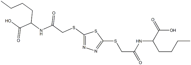  2-[[2-[[5-[2-(1-carboxypentylamino)-2-oxoethyl]sulfanyl-1,3,4-thiadiazol-2-yl]sulfanyl]acetyl]amino]hexanoic acid