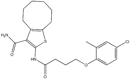 2-[4-(4-chloro-2-methylphenoxy)butanoylamino]-4,5,6,7,8,9-hexahydrocycloocta[b]thiophene-3-carboxamide