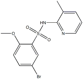 5-bromo-2-methoxy-N-(3-methylpyridin-2-yl)benzenesulfonamide Struktur