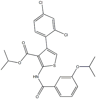propan-2-yl 4-(2,4-dichlorophenyl)-2-[(3-propan-2-yloxybenzoyl)amino]thiophene-3-carboxylate,,结构式
