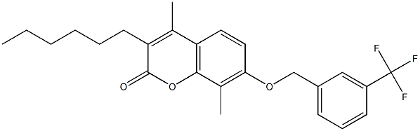 3-hexyl-4,8-dimethyl-7-[[3-(trifluoromethyl)phenyl]methoxy]chromen-2-one