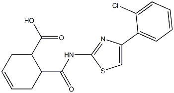 6-[[4-(2-chlorophenyl)-1,3-thiazol-2-yl]carbamoyl]cyclohex-3-ene-1-carboxylic acid Structure