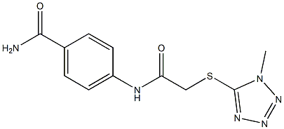 4-[[2-(1-methyltetrazol-5-yl)sulfanylacetyl]amino]benzamide Structure
