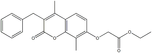 ethyl 2-(3-benzyl-4,8-dimethyl-2-oxochromen-7-yl)oxyacetate Structure