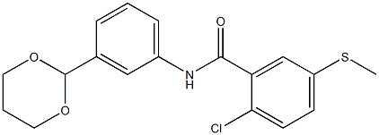 2-chloro-N-[3-(1,3-dioxan-2-yl)phenyl]-5-methylsulfanylbenzamide Structure