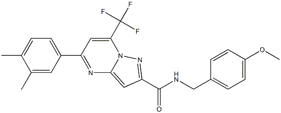 5-(3,4-dimethylphenyl)-N-[(4-methoxyphenyl)methyl]-7-(trifluoromethyl)pyrazolo[1,5-a]pyrimidine-2-carboxamide