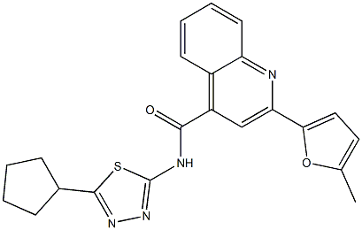 N-(5-cyclopentyl-1,3,4-thiadiazol-2-yl)-2-(5-methylfuran-2-yl)quinoline-4-carboxamide